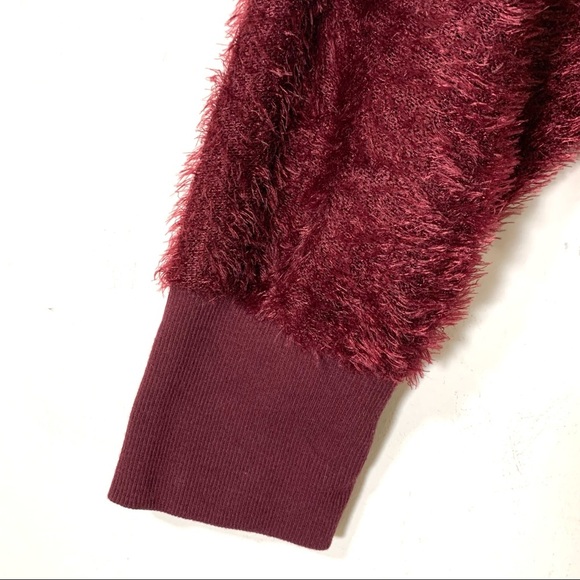 Nine West Plum Maddie plush Fringed Sweater NWT - Picture 4 of 11